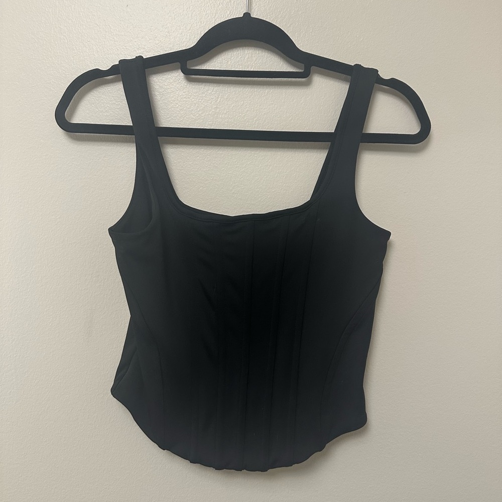 Express Black Fitted Bustier Body Contour Top